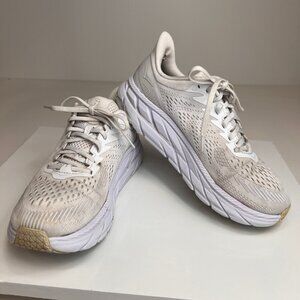 Hoka One One Shoe Women 9 Clifton 7 WWH Lace Up Sneaker Low Top Run Gym Core Fa